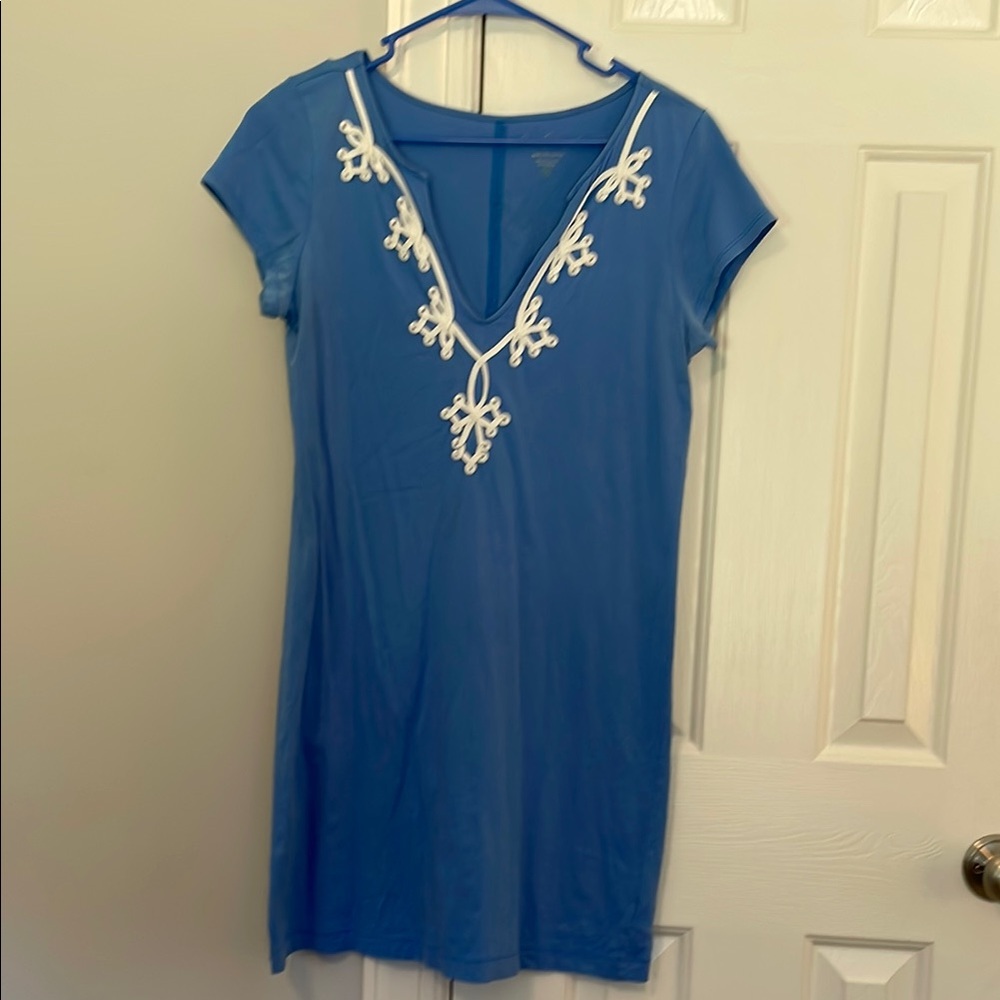 Lilly Pulitzer Royal Blue Mini Dress with White Embroidery